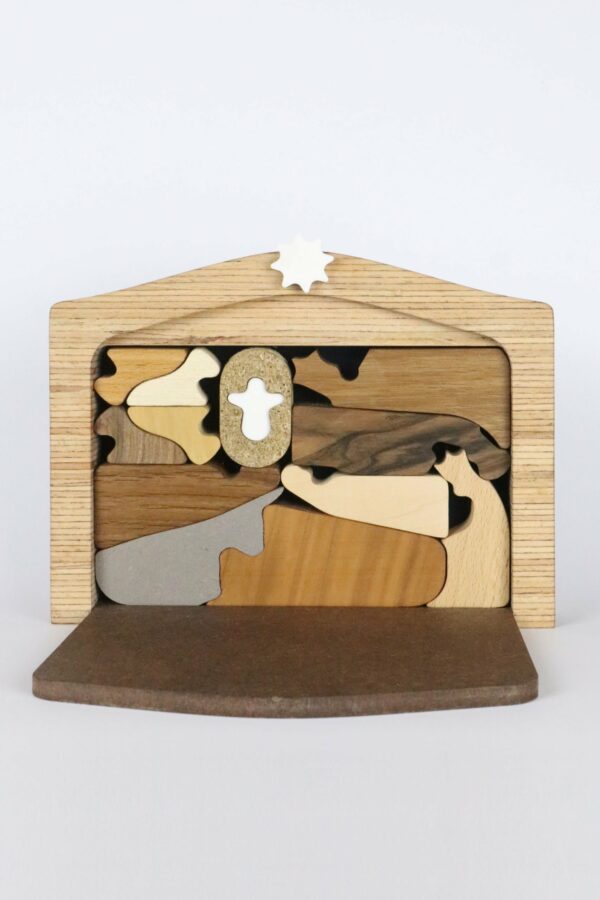 Crèche-puzzle en bois  |  13 pièces avec étable